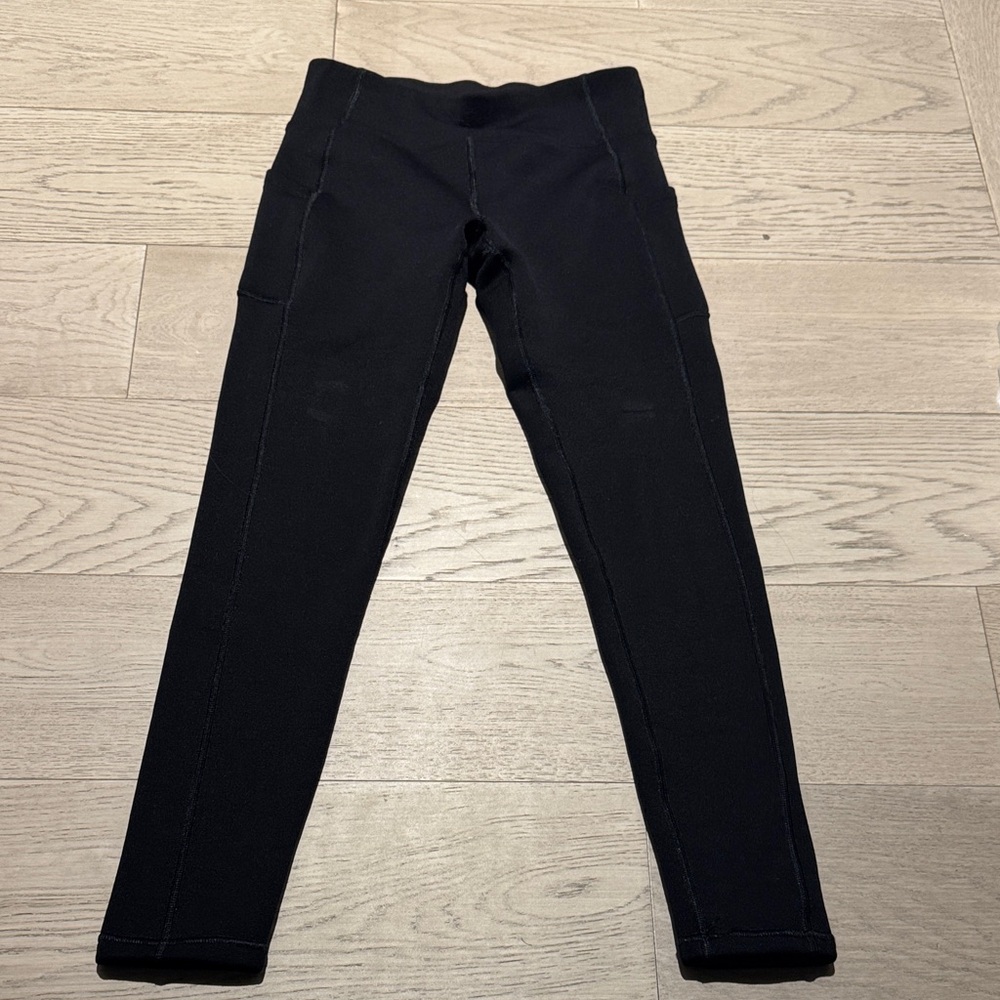 Athleta polartech stash tights size XL/girls 14 black Leggings
